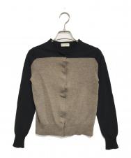 DRIES VAN NOTEN (ドリスヴァンノッテン) バイカラーニットカーディガン ブラウン×ブラック サイズ:Small
