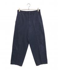 COMME des GARCONS HOMME (コムデギャルソン オム) コットンワイドパンツ ネイビー サイズ:M