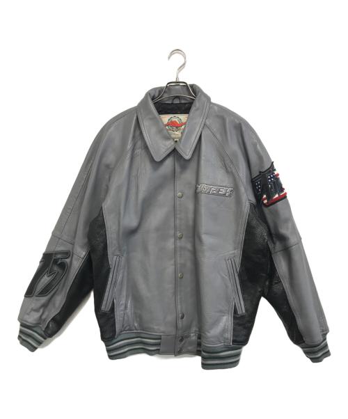 AVIREX (アヴィレックス) 切替レザージャケット グレー サイズ:XL