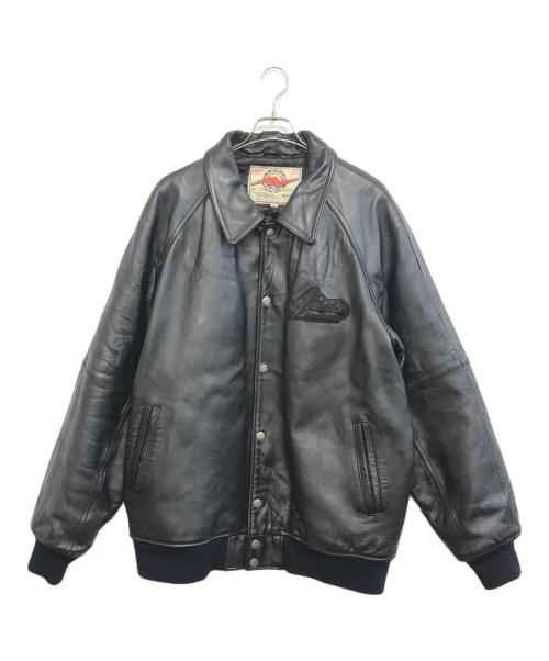 AVIREX (アヴィレックス) Varsity Leather Jacket ブラック サイズ:2XL