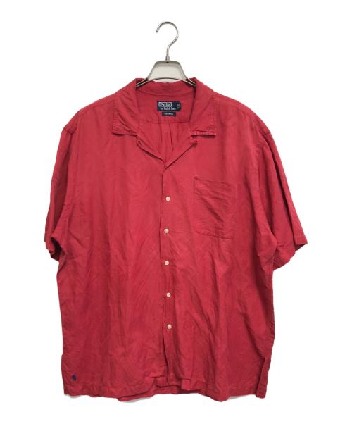 POLO RALPH LAUREN (ポロ・ラルフローレン) シルクリネンオープンカラーシャツ レッド サイズ:XL