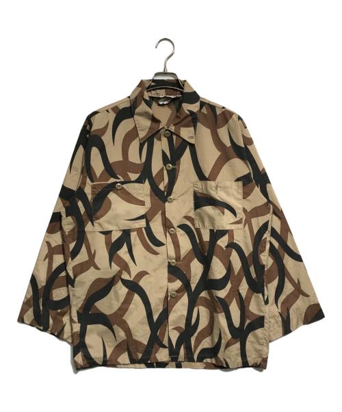 ASAT (アサット) トライバルカモ柄シャツ ブラウン サイズ:L