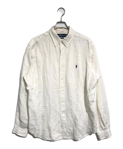 RALPH LAUREN (ラルフローレン) ボタンダウンリネンシルクシャツ ホワイト サイズ:L