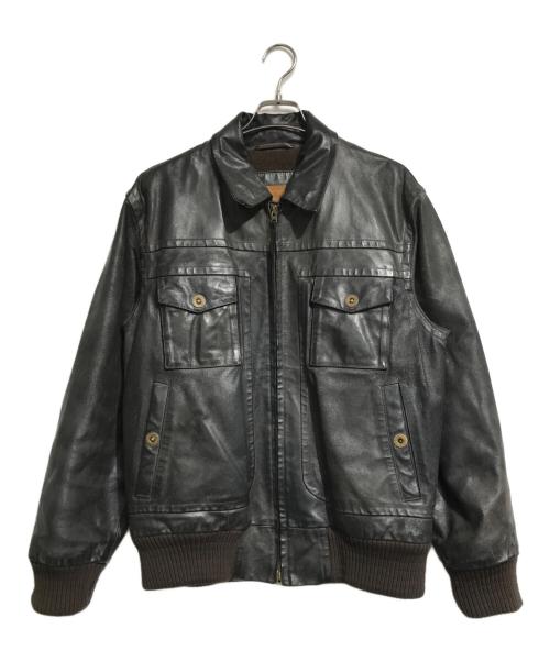 Timberland (ティンバーランド) フライトレザージャケット ブラウン サイズ:M