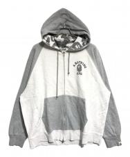 A BATHING APE (アベイシングエイプ) ラインストーンジップパーカー グレー サイズ:2XL
