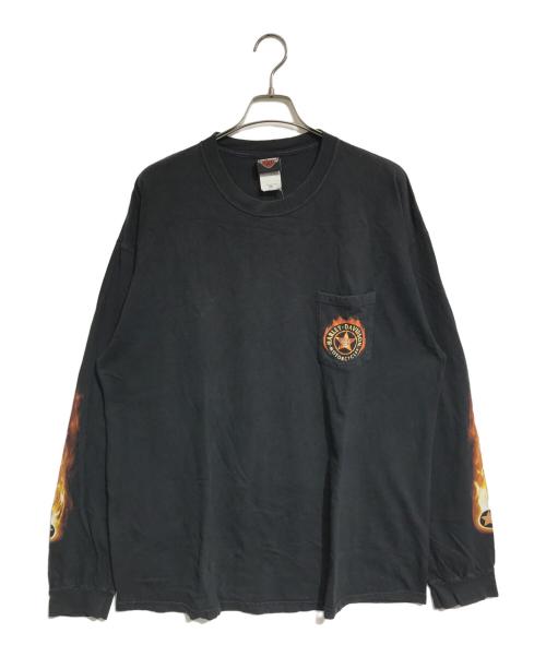 モーターサイクルロングスリーブTシャツ (モーターサイクルロングスリーブTシャツ) 00s HARLEY-DAVIDSON(ハーレーダビッドソン) モーターサイクルロングスリーブTシャツ ブラック サイズ:2XL