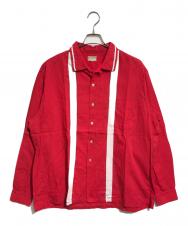 McGREGOR (マックレガー) ライン柄開襟シャツ レッド サイズ:XL