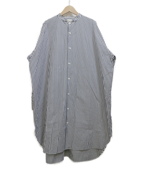中古 古着通販 United Arrows ユナイテッドアローズ バンドカラーストライプシャツワンピース ネイビー ホワイト サイズ 表記無し ストライプ ブランド 古着通販 トレファク公式 Trefac Fashion