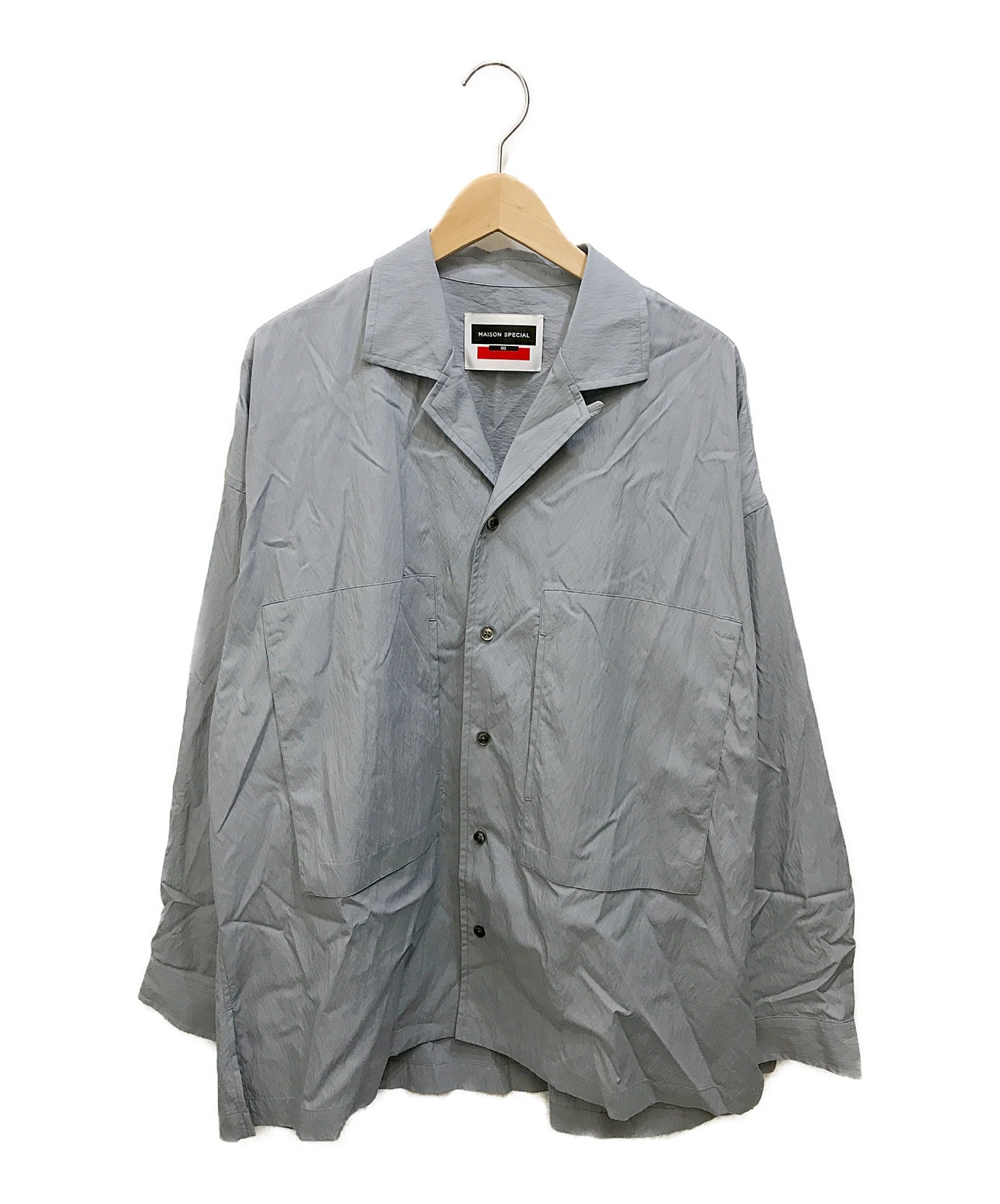 MAISON SPECIAL (メゾンスペシャル) オープンカラーシャツジャケット ブルー サイズ:00