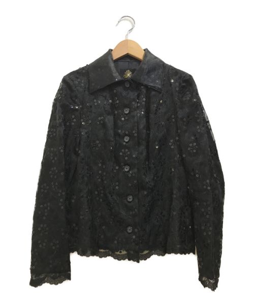 伊太利屋（イタリヤ）伊太利屋 (イタリヤ) スパンコールジャケット ブラック サイズ:9の古着・服飾アイテム
