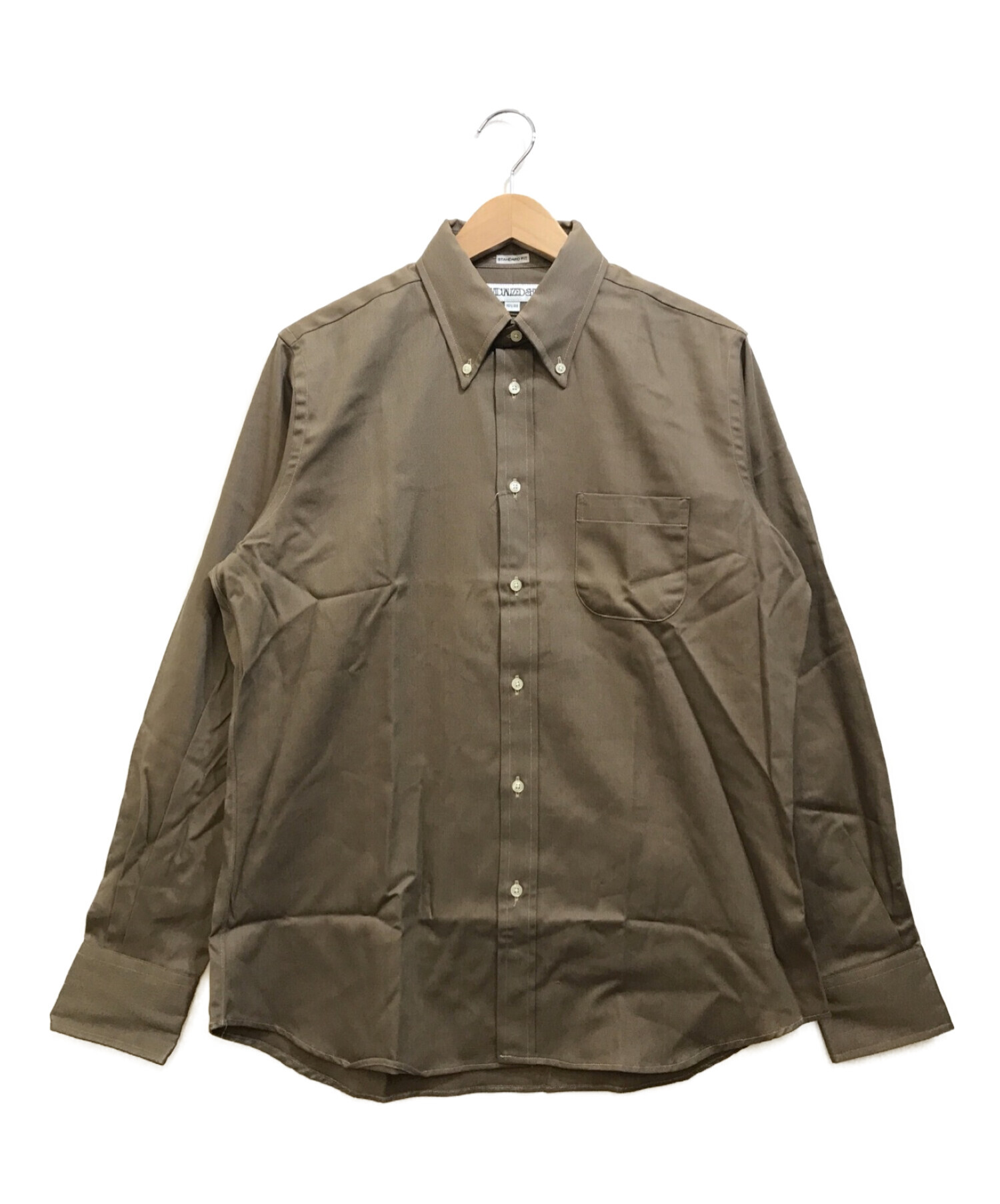 INDIVIDUALIZED SHIRTS (インディビジュアライズドシャツ) 長袖シャツ ブラウン サイズ:15.5 未使用品