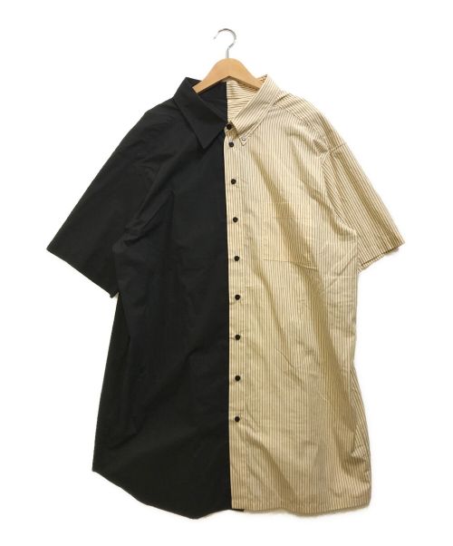 MM6 Maison Margiela（エムエムシックス メゾンマルジェラ）MM6 Maison Margiela (エムエムシックス メゾンマルジェラ) 切替シャツ ベージュ×ブラック サイズ:Lの古着・服飾アイテム