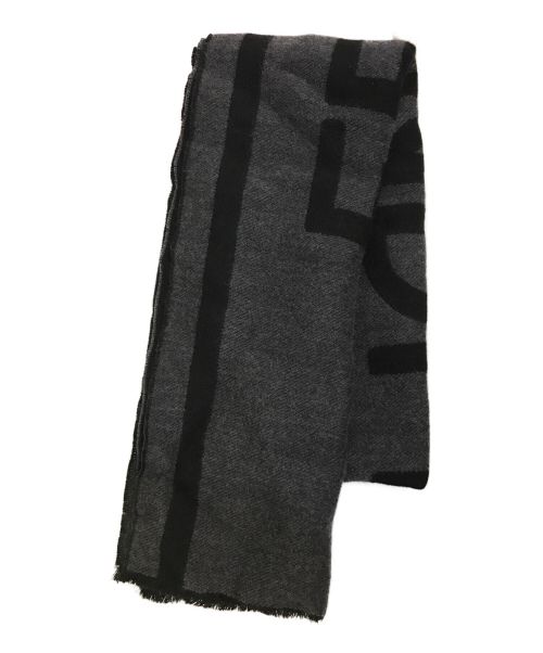 FENDI（フェンディ）FENDI (フェンディ) ウールロゴストール ブラック×グレーの古着・服飾アイテム