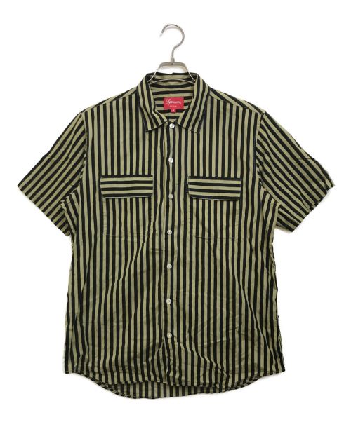 SUPREME（シュプリーム）SUPREME (シュプリーム) striped shirt ベージュ×ブラック サイズ:Mの古着・服飾アイテム