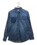 JAPAN BLUEジャパンブルー）の古着「ダメージ加工デニムシャツ」｜インディゴ