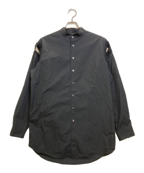 ALMOSTBLACK（オールモストブラック）ALMOSTBLACK (オールモストブラック) ショルダーカットシャツ ブラック サイズ:Lの古着・服飾アイテム