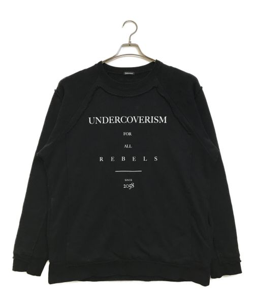 UNDERCOVERISM（アンダーカバーイズム）UNDERCOVERISM (アンダーカバーイズム) パネルパッチ ラグランスウェット ブラック サイズ:4の古着・服飾アイテム