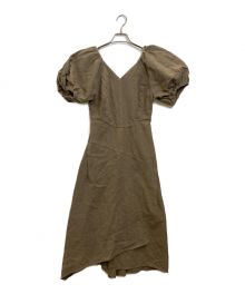 CASA FLINE（カーサフライン）の古着「ボリュームスリーブマーメイドドレス」｜ブラウン