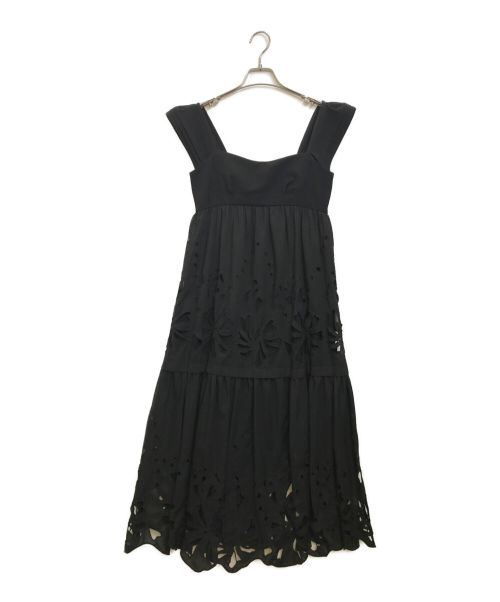 Snidel（スナイデル）Snidel (スナイデル) カットワーク刺繍ドレス ブラックの古着・服飾アイテム