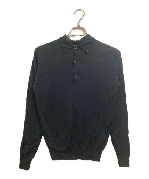 JOHN SMEDLEY（ジョンスメドレー）JOHN SMEDLEY (ジョンスメドレー) ウールニットポロシャツ ブラック サイズ:Sの古着・服飾アイテム