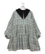 dear sisterhoodディアシスターフッド）の古着「Twinkle Party Tweed Mini Dress」｜グレー