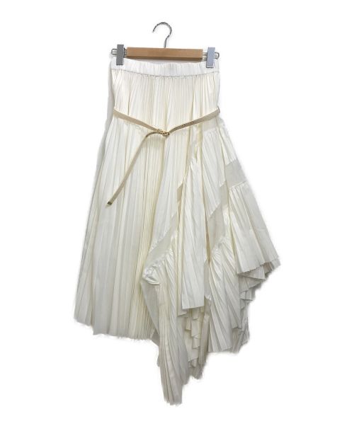 sacai（サカイ）sacai (サカイ) ランダムプリーツスカート ホワイト サイズ:1の古着・服飾アイテム