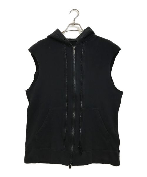 UNDERCOVER（アンダーカバー）UNDERCOVER (アンダーカバー) カットオフジップパーカーベスト ブラック サイズ:Mの古着・服飾アイテム