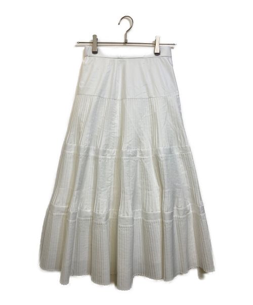 Loulou Willoughby（ルルウィルビー）Loulou Willoughby (ルルウィルビー) ポリエステルプリーツティアードスカート ホワイト サイズ:1の古着・服飾アイテム