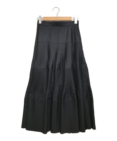 Loulou Willoughby（ルルウィルビー）Loulou Willoughby (ルルウィルビー) PEプリーツティアードスカート ブラック サイズ:2の古着・服飾アイテム