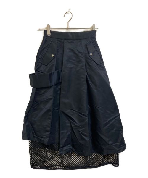 UN3D.（アンスリード）UN3D. (アンスリード) レイヤードスカート ブラック サイズ:Sの古着・服飾アイテム