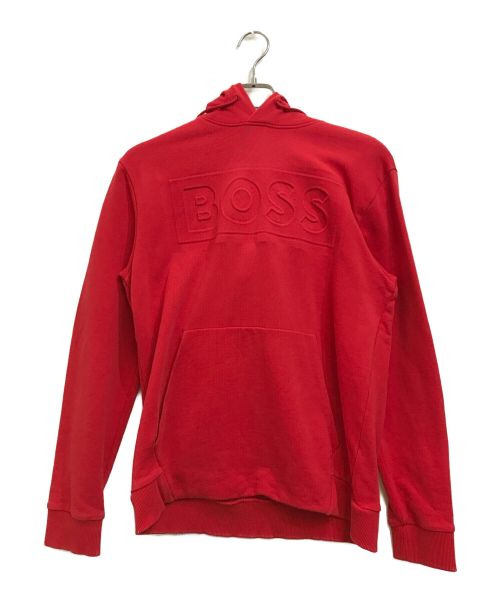 BOSS（ボス）BOSS (ボス) エンボスロゴパーカー レッド サイズ:Mの古着・服飾アイテム