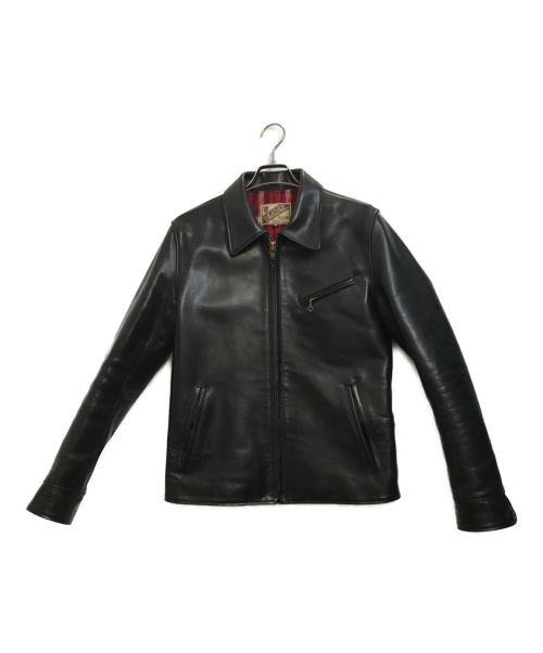 Y'2 leather（ワイツーレザー）Y'2 Leather (ワイツーレザー) ホースハイドシングルライダースジャケット ブラック サイズ:38の古着・服飾アイテム