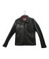 Y'2 Leather（ワイツーレザー）の古着「ホースハイドシングルライダースジャケット」｜ブラック