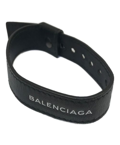 BALENCIAGA（バレンシアガ）BALENCIAGA (バレンシアガ) レザーブレスレット ブラックの古着・服飾アイテム
