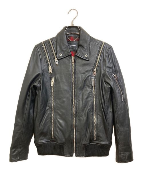 DIESEL（ディーゼル）DIESEL (ディーゼル) シープレザージャケット ブラック サイズ:Mの古着・服飾アイテム