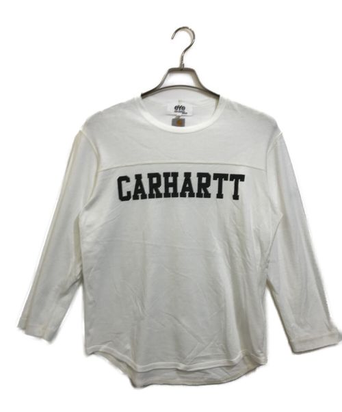 CarHartt（カーハート）CarHartt (カーハート) COMME des GARCONS JUNYA WATANABE MAN (コムデギャルソンジュンヤワタナベマン) ロゴプリントカットソー ホワイト サイズ:Sの古着・服飾アイテム