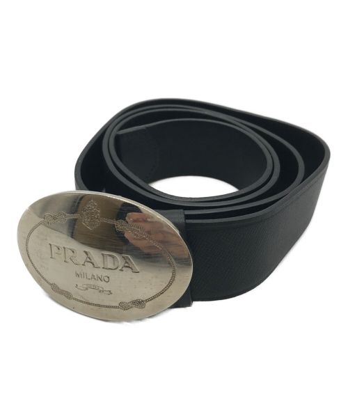 PRADA（プラダ）PRADA (プラダ) バックルレザーベルト ブラック サイズ:38/95の古着・服飾アイテム