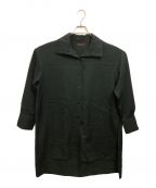 CABANキャバン）の古着「ウールツイルハイネックロングシャツ」｜グリーン