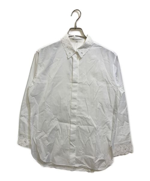23区（ニジュウサンク）23区 (ニジュウサンク) エンブロイダリーシャーティング シャツ ブラウス ホワイト サイズ:32 未使用品の古着・服飾アイテム
