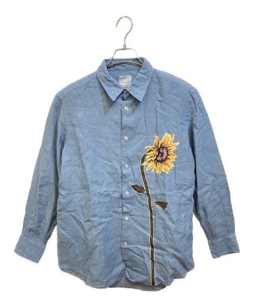 PAUL SMITH（ポールスミス）Paul Smith (ポールスミス) Sunflowerリネンシャツ インディゴ サイズ:LARGEの古着・服飾アイテム