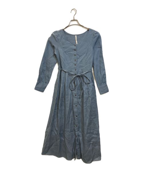 fig LONDON（フィグロンドン）fig London (フィグロンドン) リネンワンピース ブルー サイズ:FREEの古着・服飾アイテム