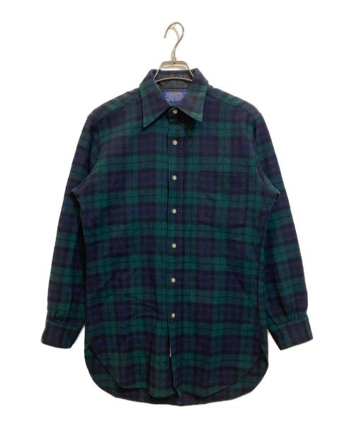 PENDLETON（ペンドルトン）PENDLETON (ペンドルトン) 70’s ウールチェックシャツ ネイビー サイズ:Sの古着・服飾アイテム