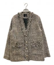 ROSSO (ロッソ) ツイードVネックジャケット ベージュ サイズ:FREE