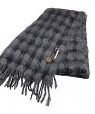 MANTAS EZCARAY (マンタスエスカレイ) モヘヤウールチェックマフラー グレー