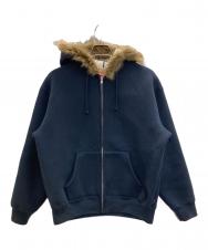 Supreme (シュプリーム) Faux Fur Zip Up Hooded Sweatshirt ネイビー サイズ:S