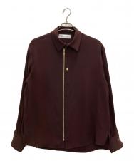 CULLNI (クルニ) Double Cloth Zip Up Long Sleeve Shirt/ダブル クロス ジップ アップ ロング スリーブ シャツ ボルドー サイズ:1