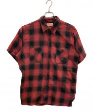 SUGAR CANE (シュガーケーン) オンブレチェックS/Sシャツ レッド サイズ:SIZE XL