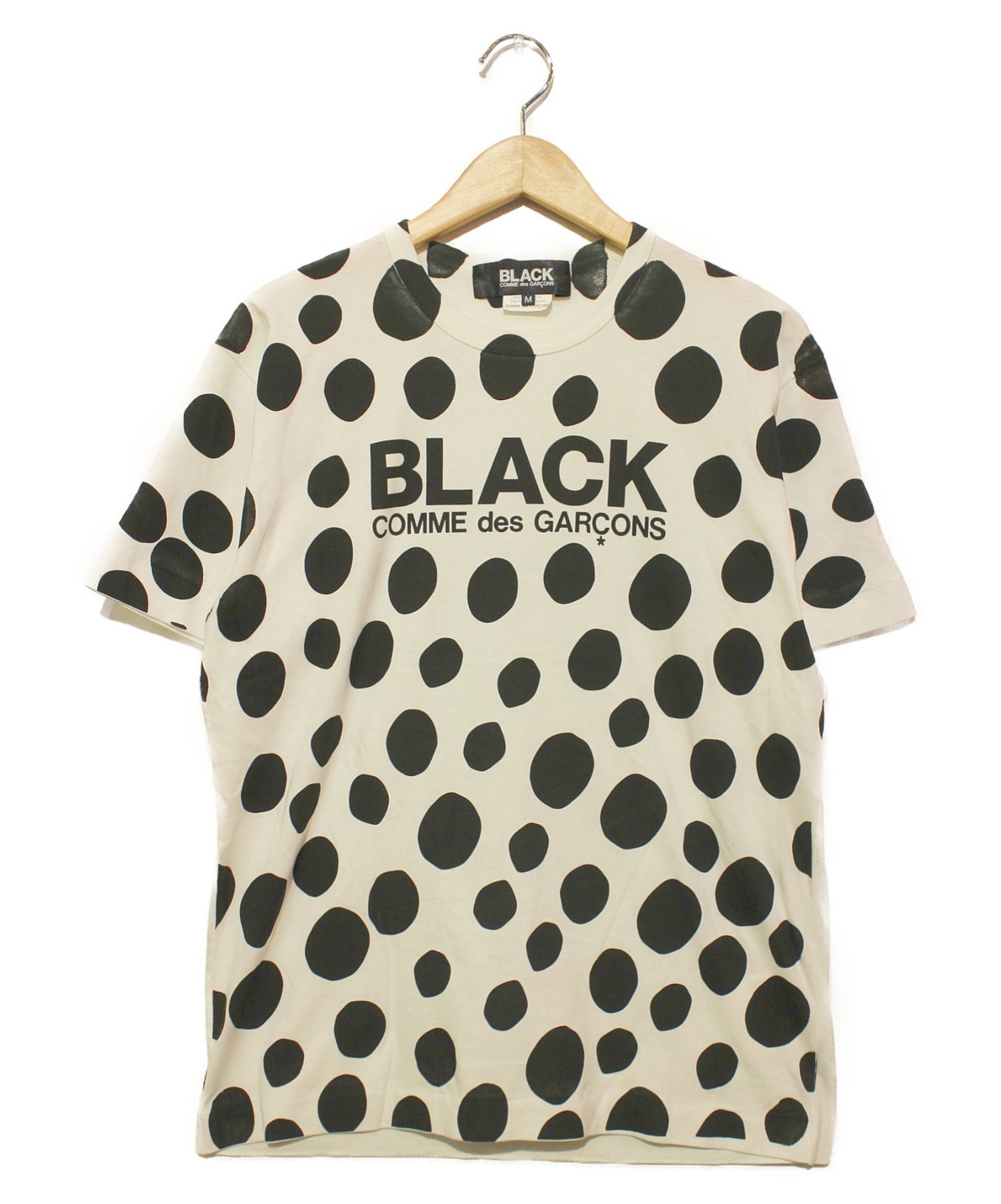【中古・古着通販】BLACK COMME des GARCONS (ブラックコムデギャルソン) ドットロゴTシャツ ホワイト サイズ:M 1C