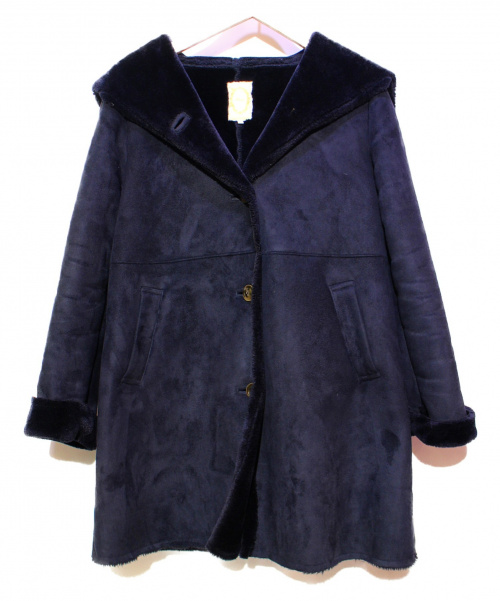 中古 古着通販 Khaju カージュ フェイクムートンコート ネイビー サイズ 36 324 15 0056 ブランド 古着通販 トレファク公式 Trefac Fashion