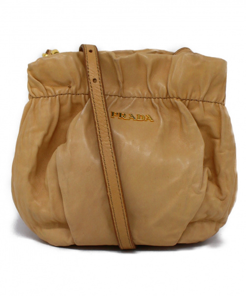 PRADA（プラダ）PRADA (プラダ) 巾着型レザーポシェット アイボリー 7の古着・服飾アイテム